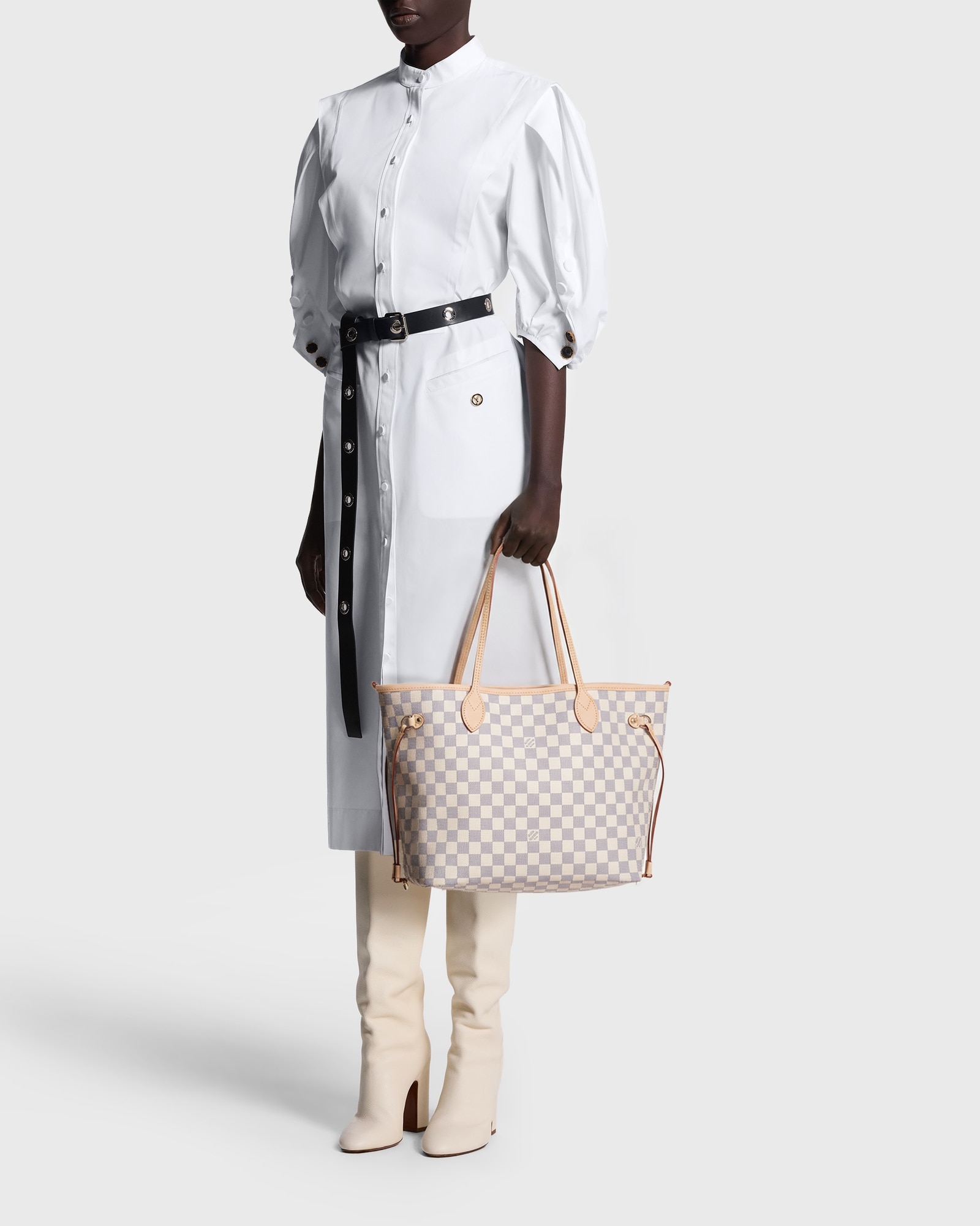 Neverfull MM Damier Azur Tote with Beige Interior | LOUIS VUITTON ®